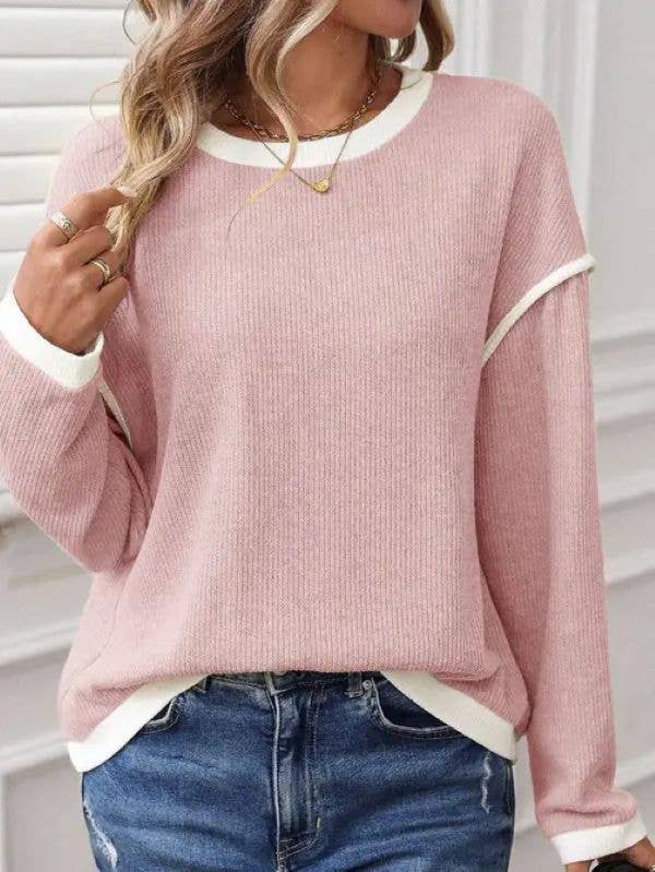Lovesoft- Pink Long Sleeve Crewneck