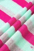 Green and Hot Pink Stripe Round Neck Top